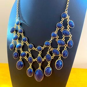 Navy & Yellow stone reversible necklace